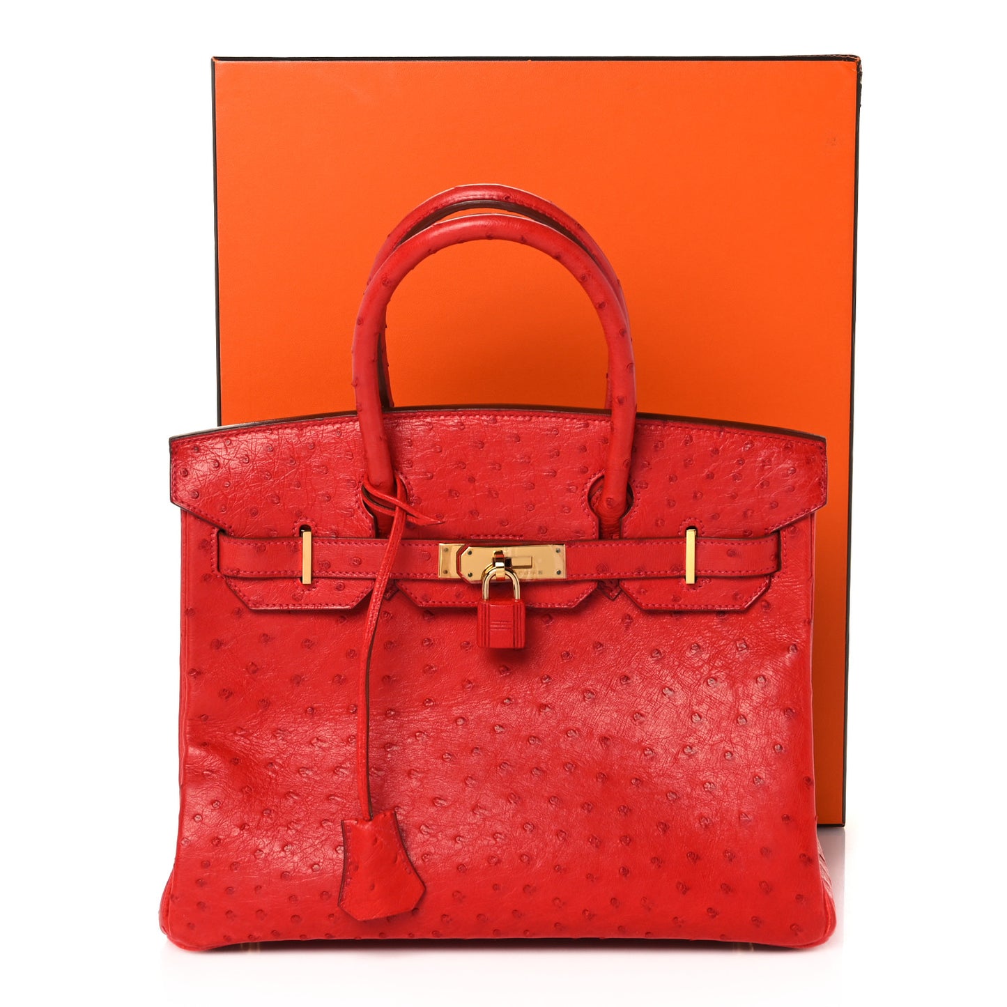 Ostrich Birkin 30 Rouge Vif