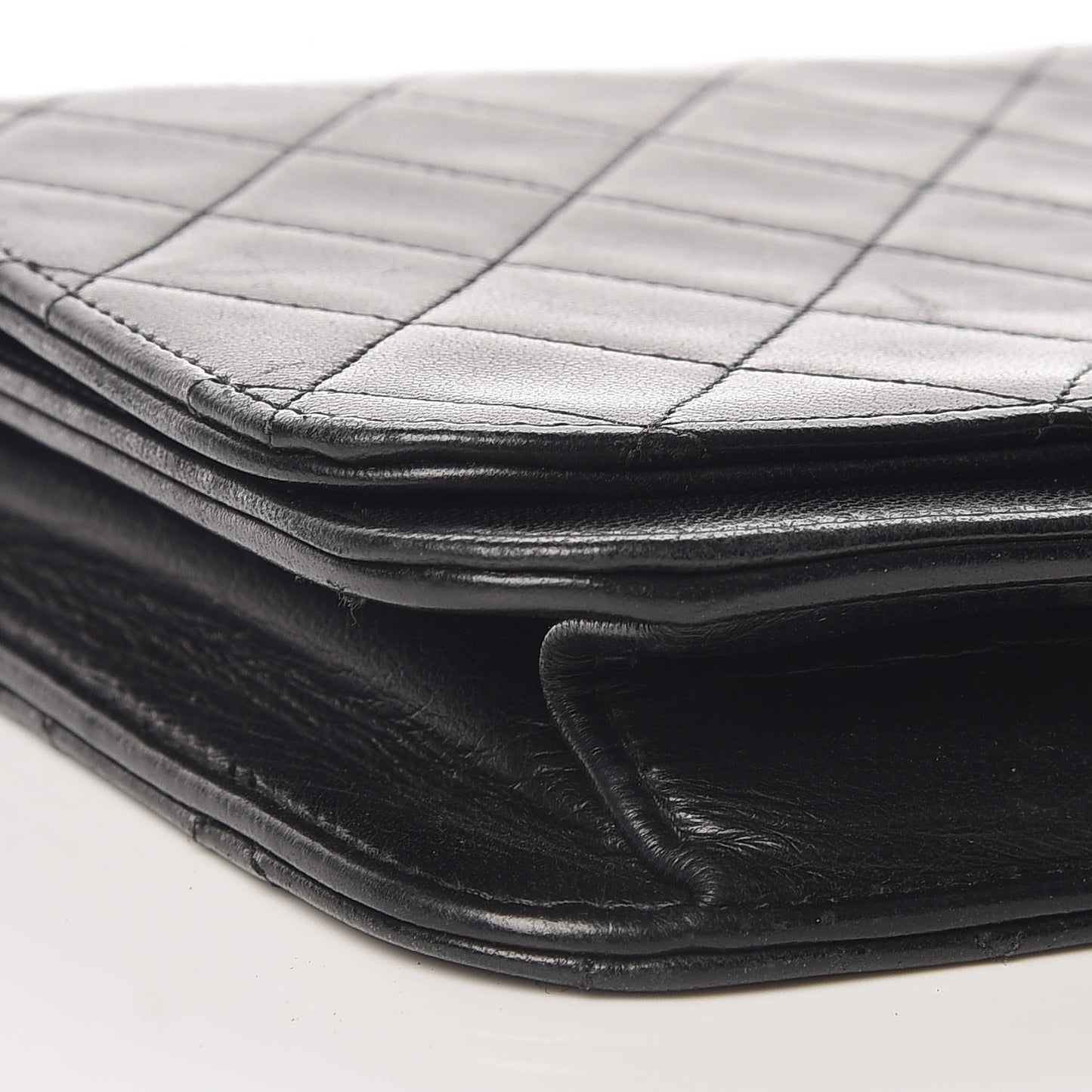 Lambskin Quilted Small Single Flap Black