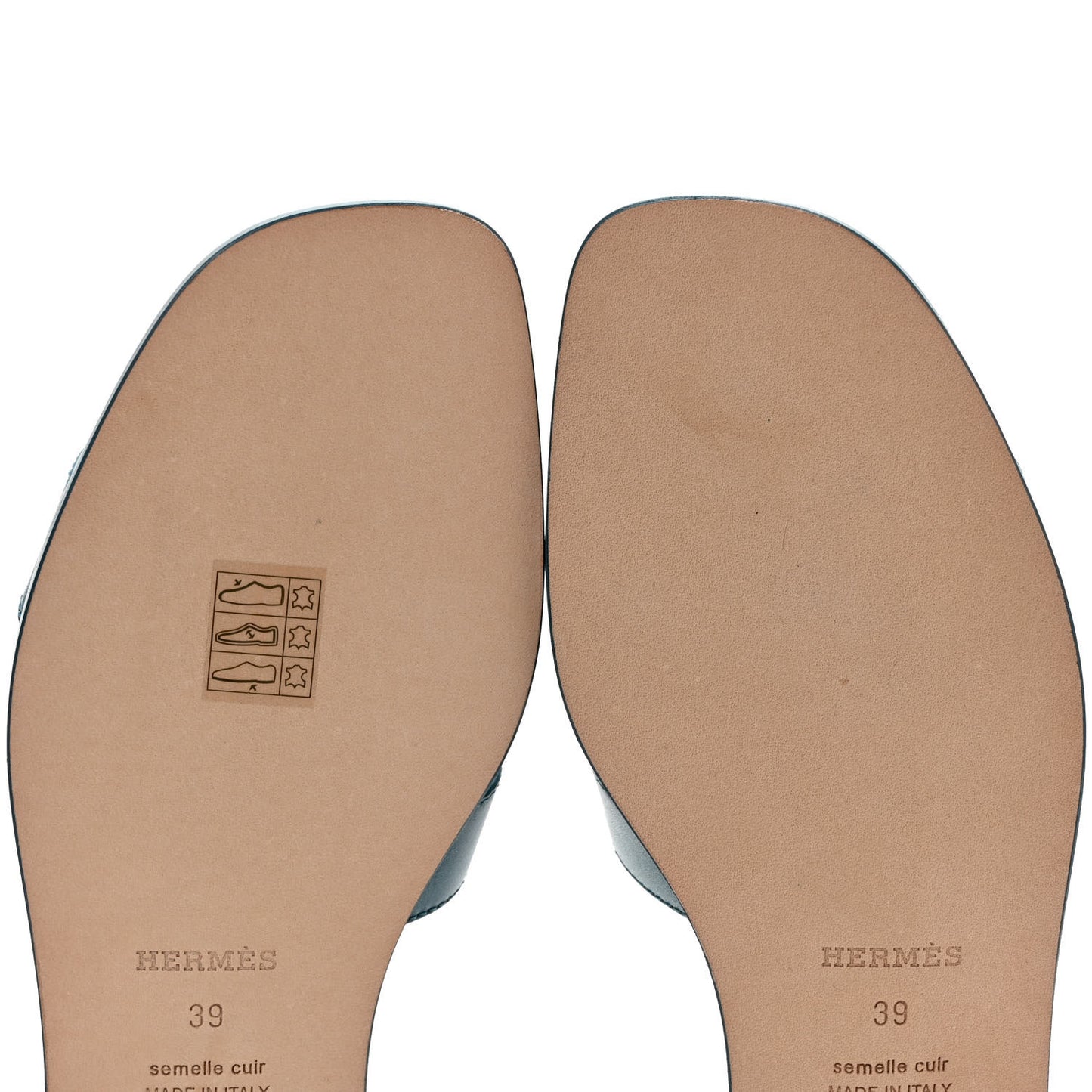 Calfskin Oran Sandals 39 Bleu Emeraude