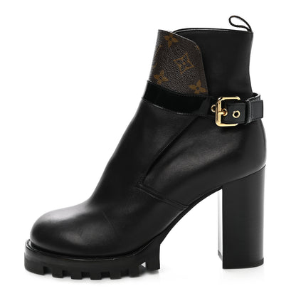 Louis Vuitton Calfskin Monogram Star Trail Ankle Boots 40 Black 1 of 8