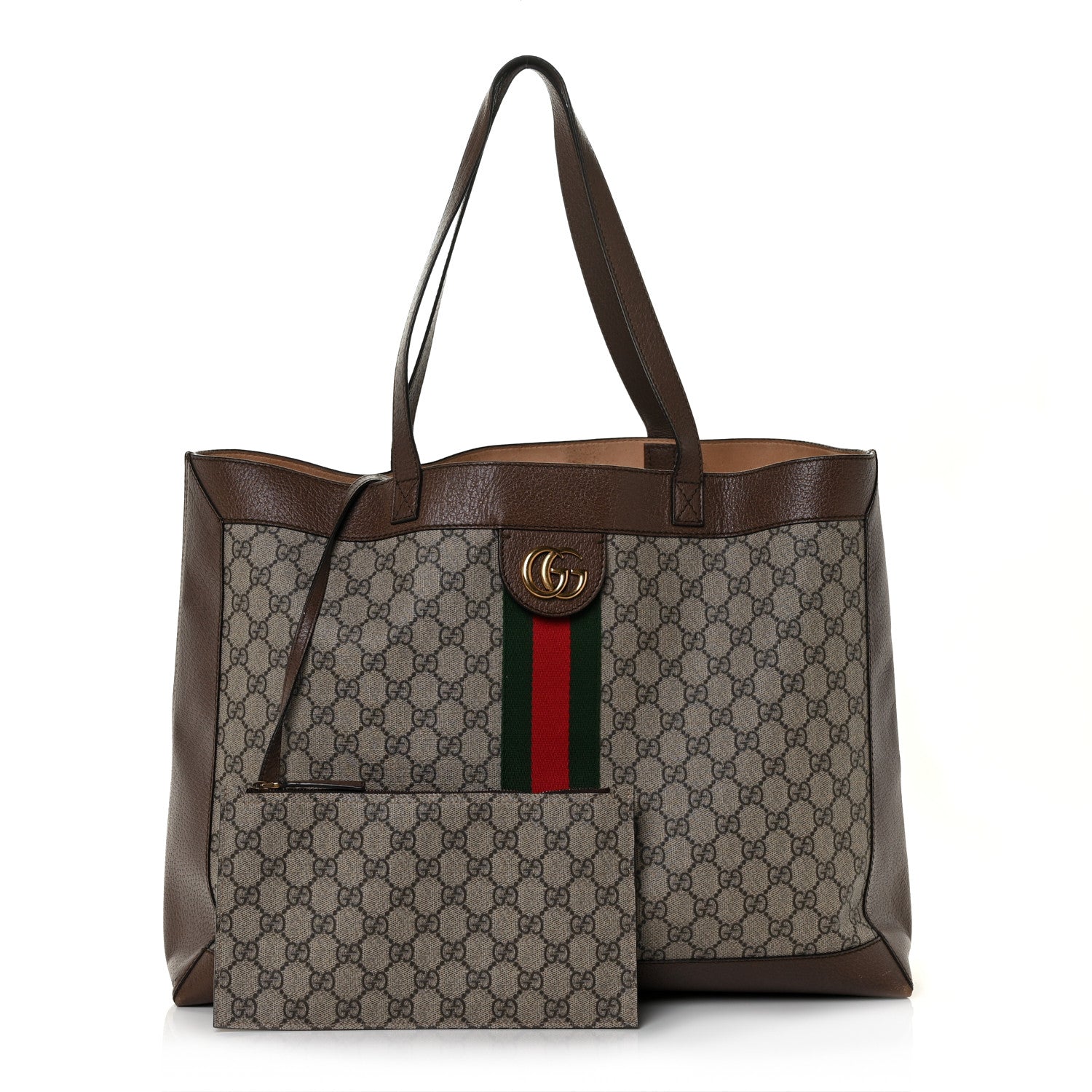 Gucci GG Supreme Monogram Web Ophidia Tote Brown 1 of 13