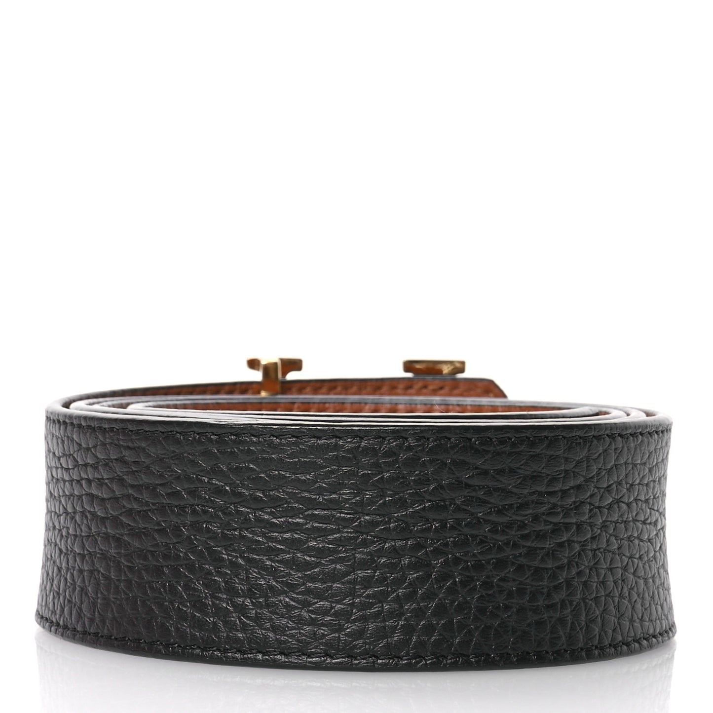 Taurillon Calfskin 30mm LV Initiales Reversible Belt 100 40 Black