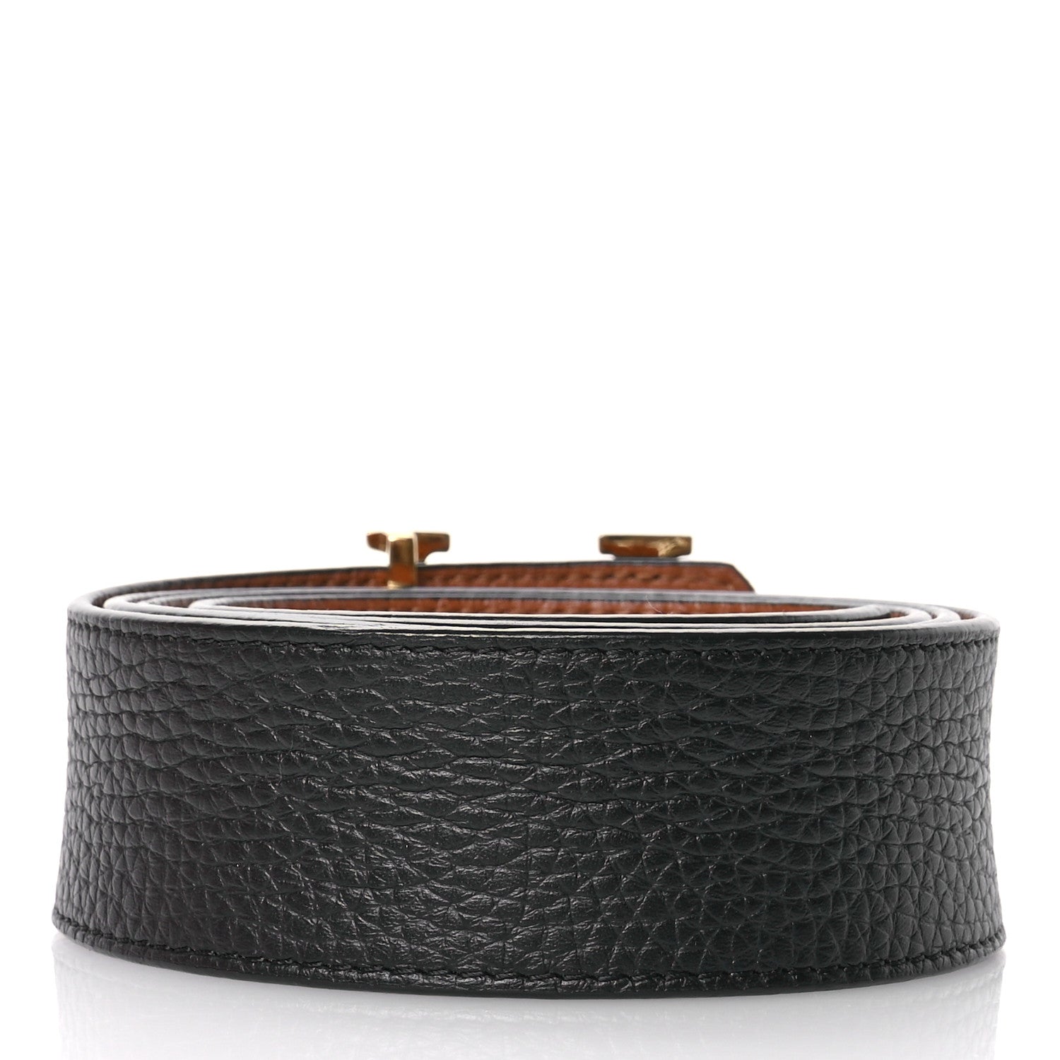 Louis Vuitton Taurillon Calfskin 30mm LV Initiales Reversible Belt 100 40 Black 3 of 7