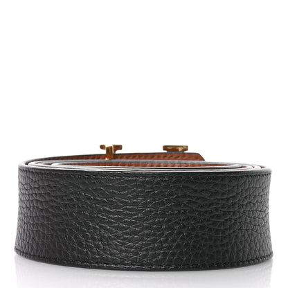 Louis Vuitton Taurillon Calfskin 30mm LV Initiales Reversible Belt 100 40 Black 3 of 7