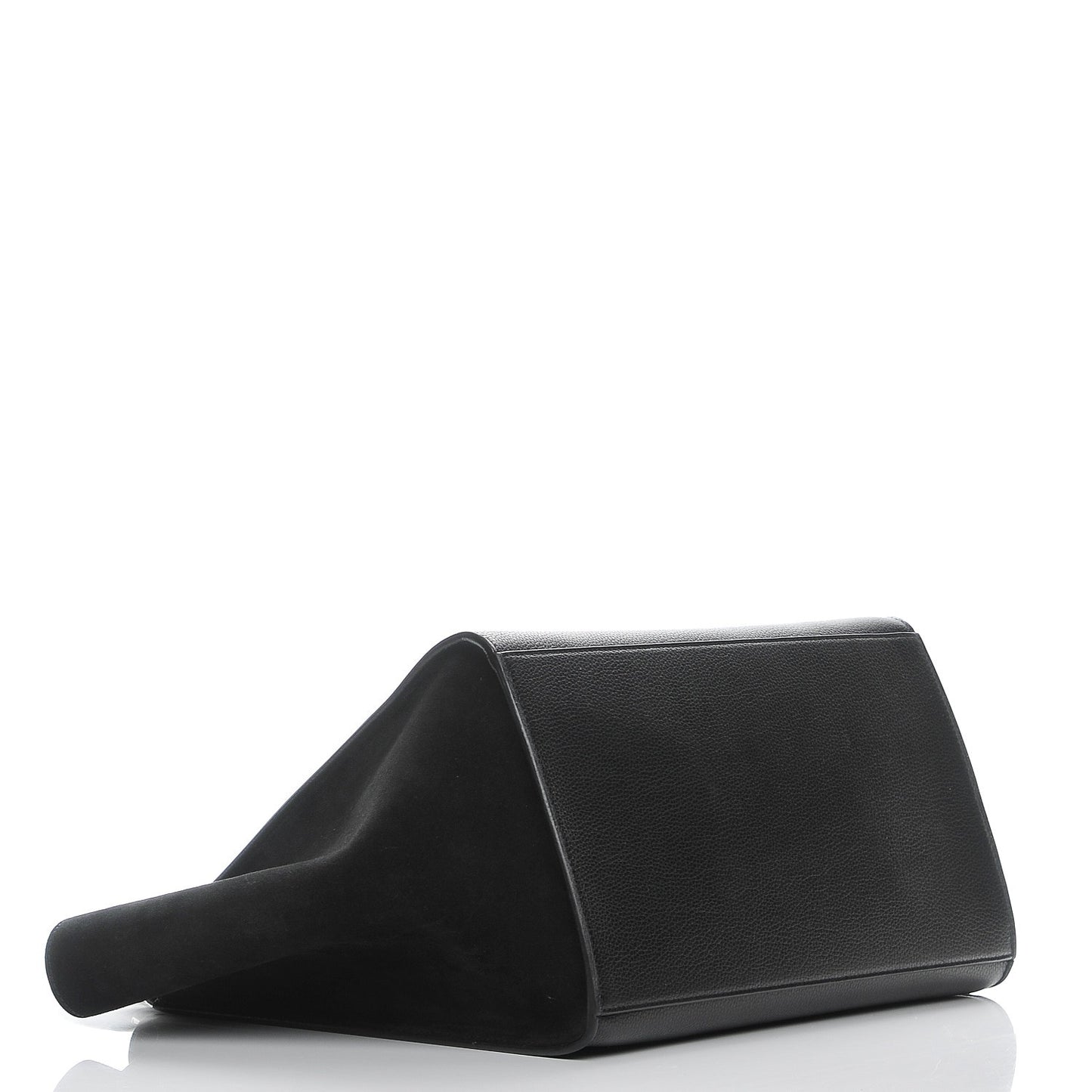 Drummed Calfskin Suede Large Trapeze Black