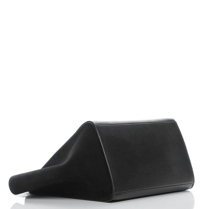 Celine Drummed Calfskin Suede Large Trapeze Black 4 of 7