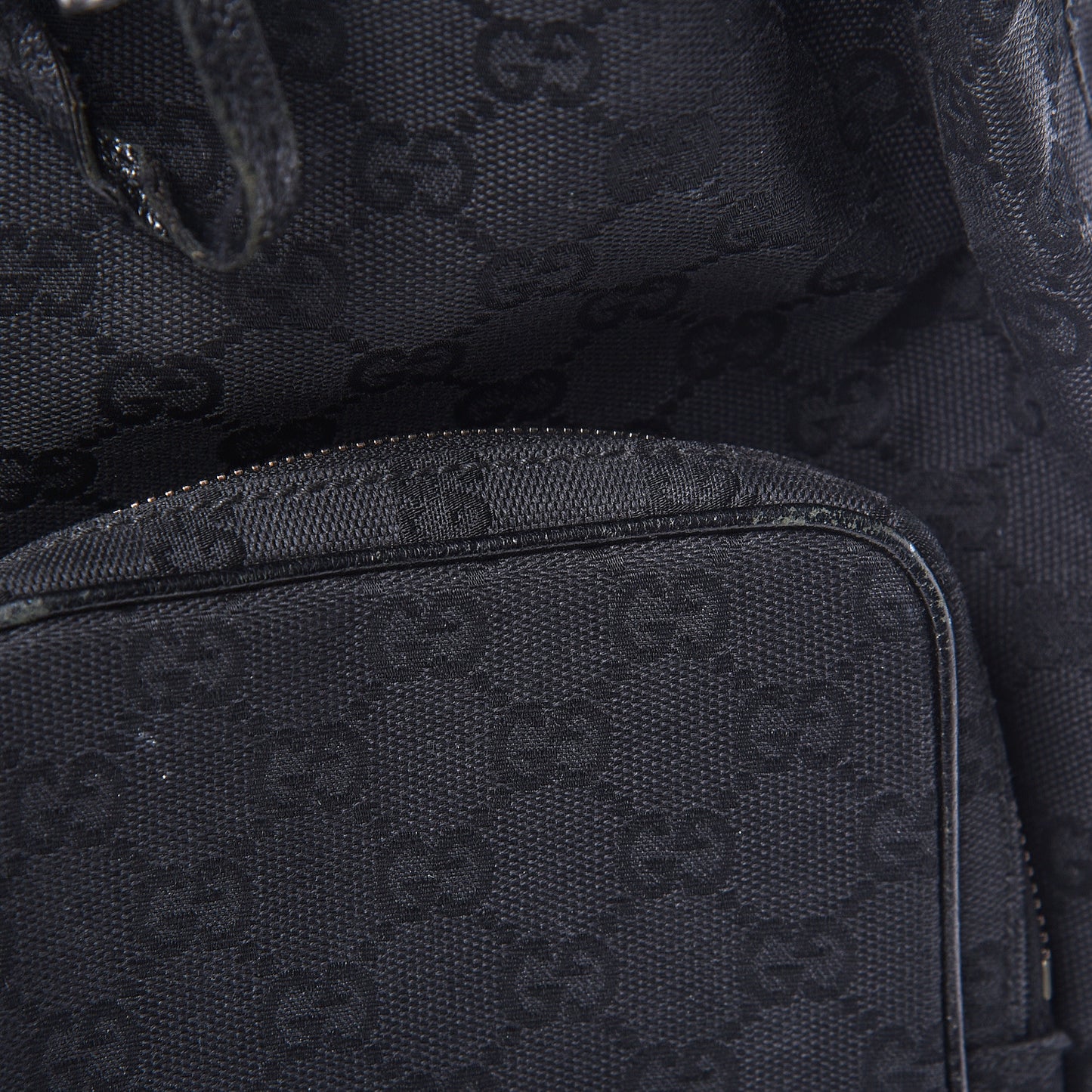 GG Monogram Single Buckle Backpack Black