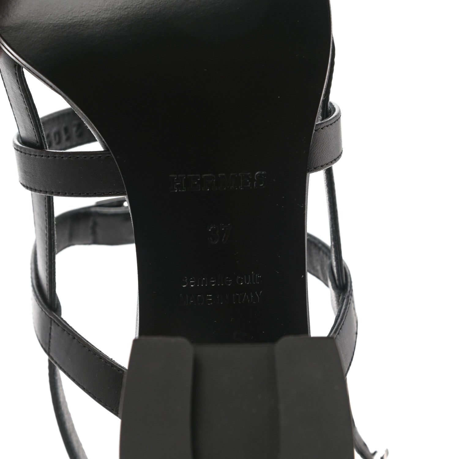 Hermes Calfskin Eve 60 Sandals 37 Black 11 of 18