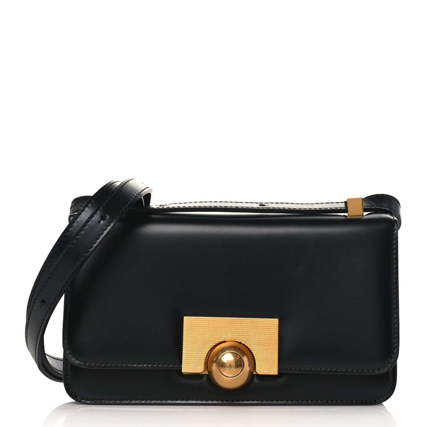 Calfskin Stamped Classic BV Bag Black