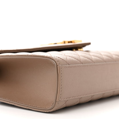 Saint Laurent Grain De Poudre Textured Mixed Matelasse Medium Triquilt Monogram Satchel Dark Latte 9 of 11