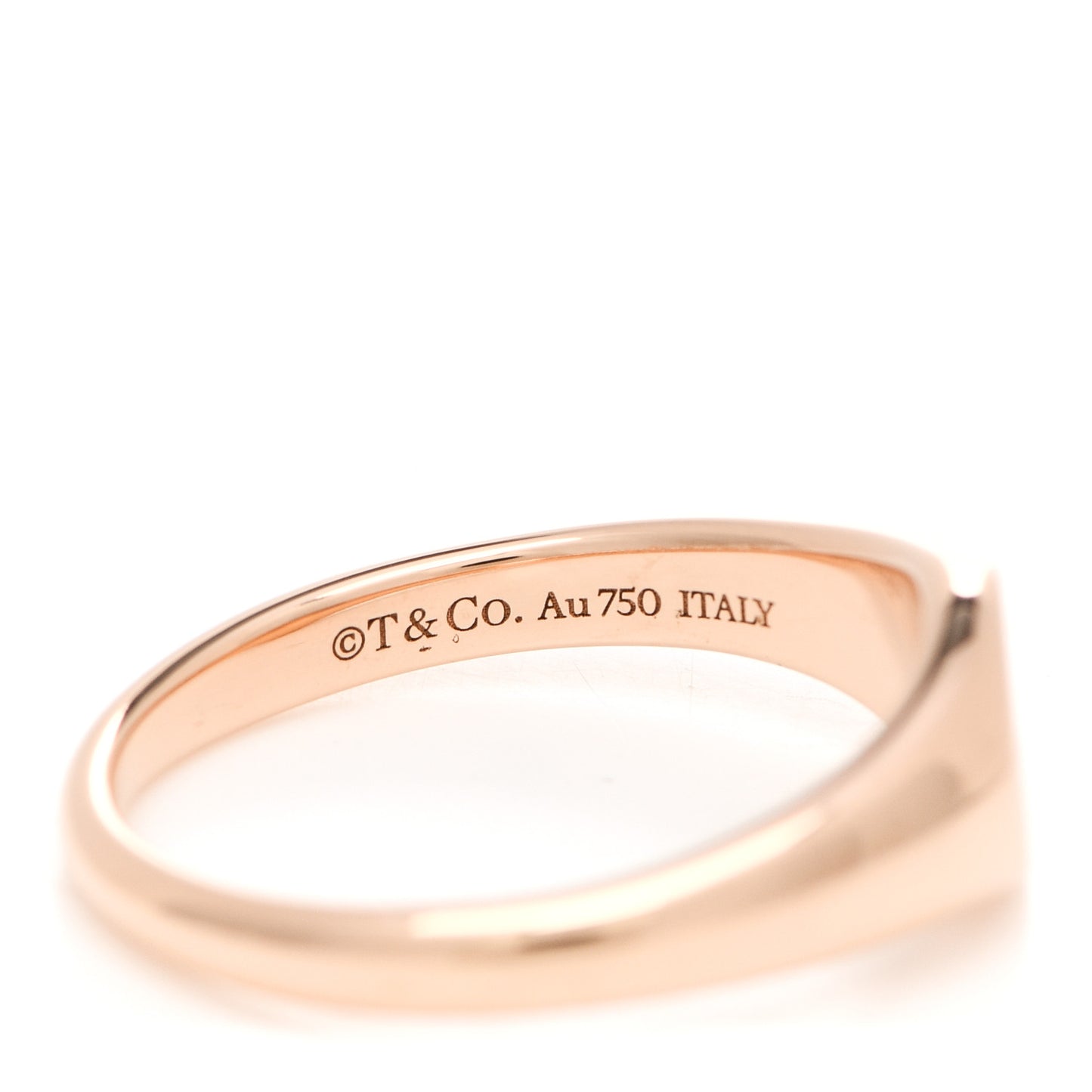 18K Rose Gold Diamond Micro Oval Signet Ring 49 5