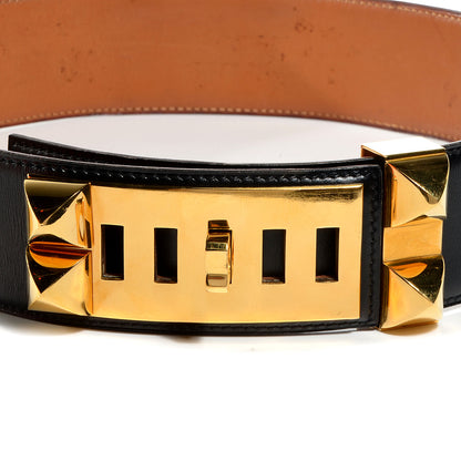 Hermes Box Collier De Chien CDC Belt 75 Noir 3 of 8