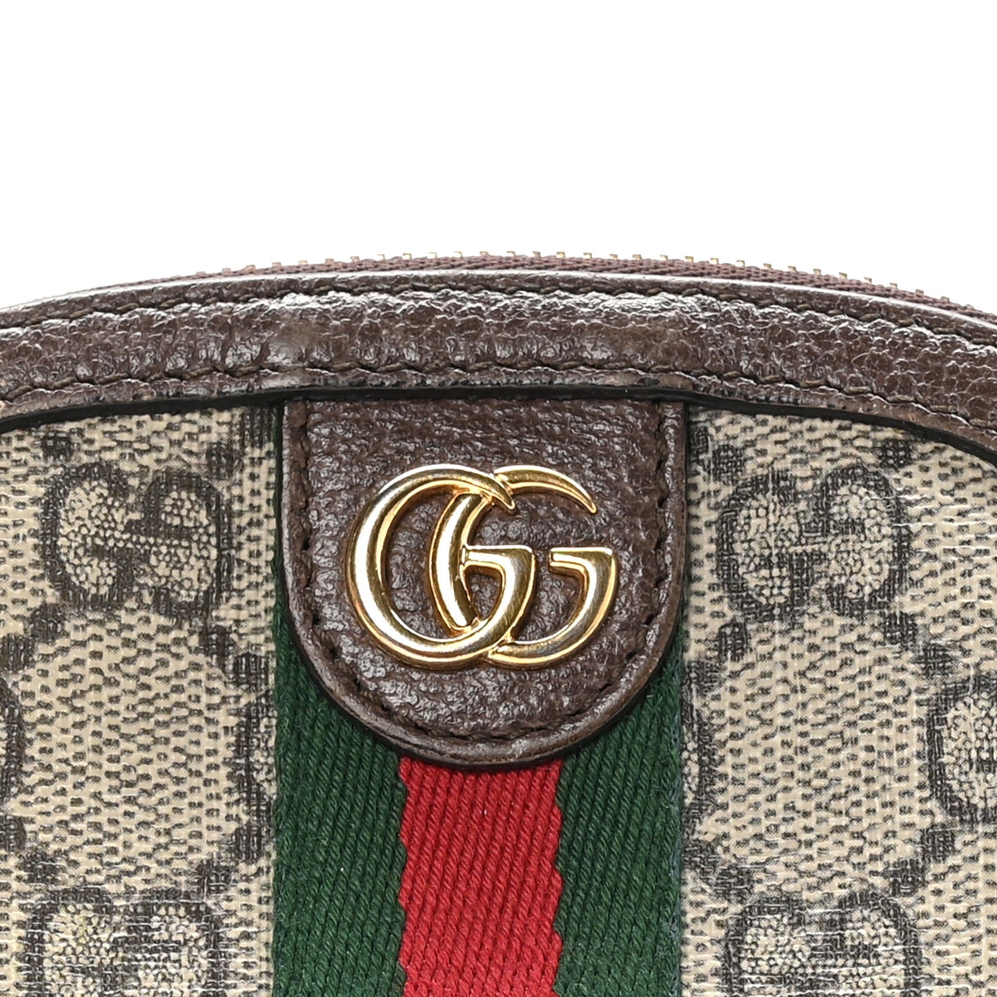 GG Supreme Monogram Web Ophidia Dome Key Pouch Beige New Acero