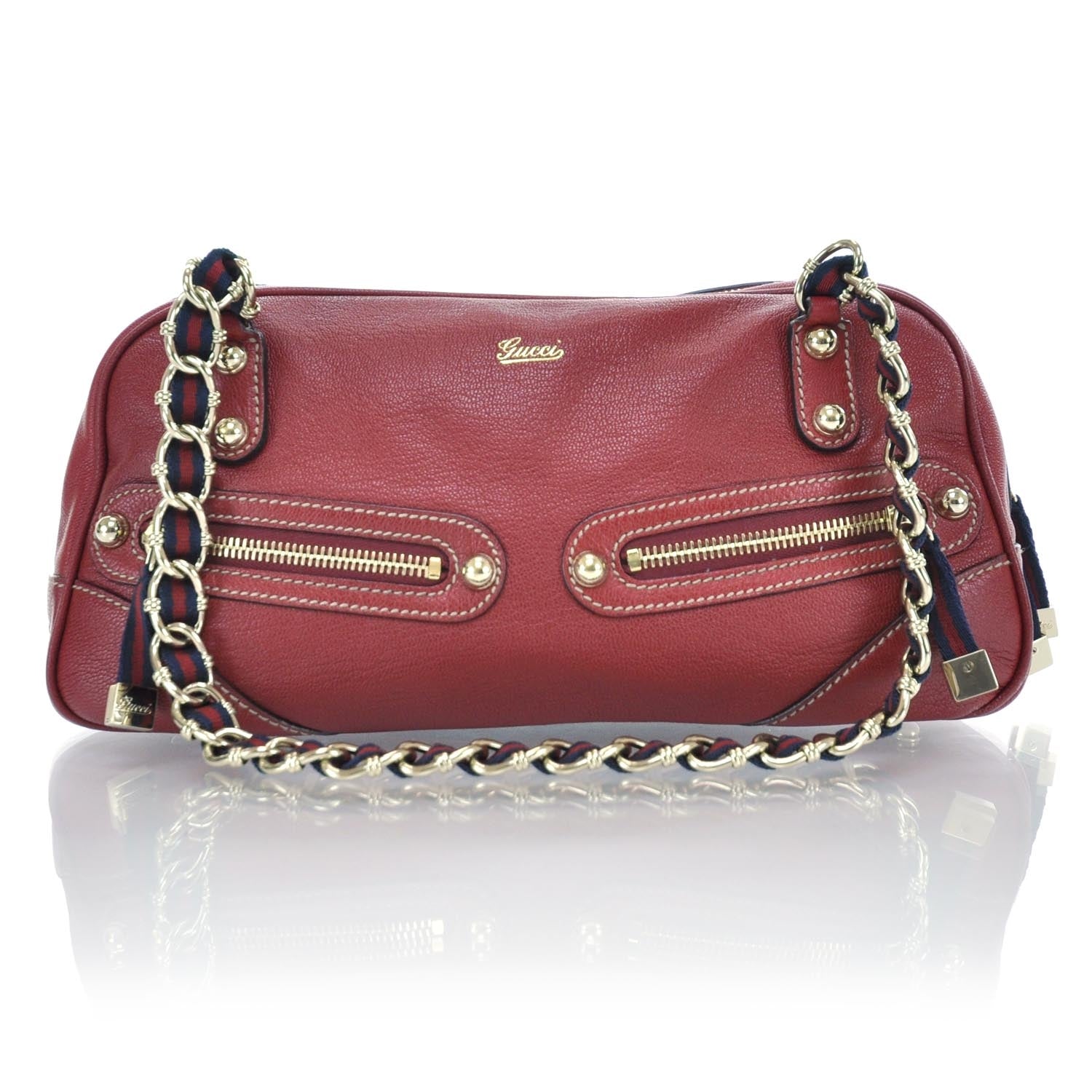 Gucci Leather Capri Small Bowler Red 1 of 11