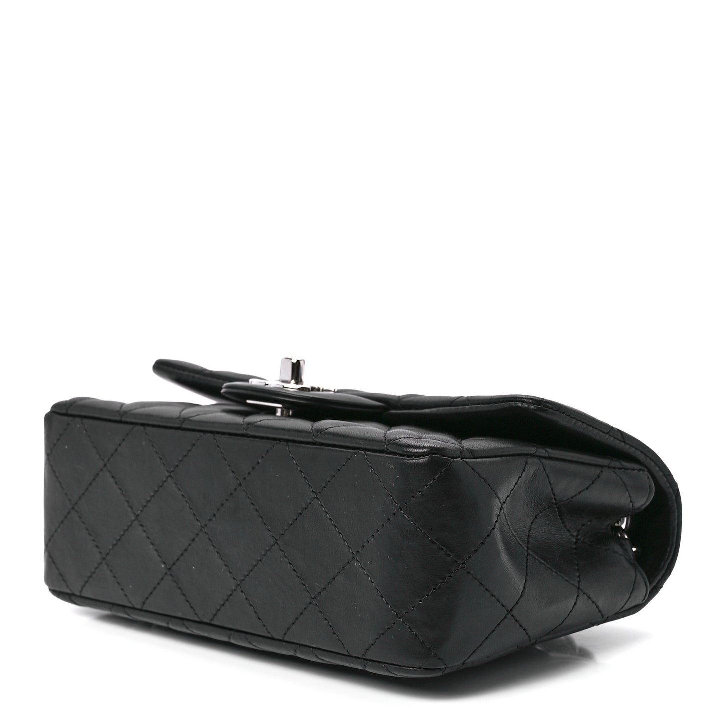 Lambskin Quilted Mini Rectangular Flap Black