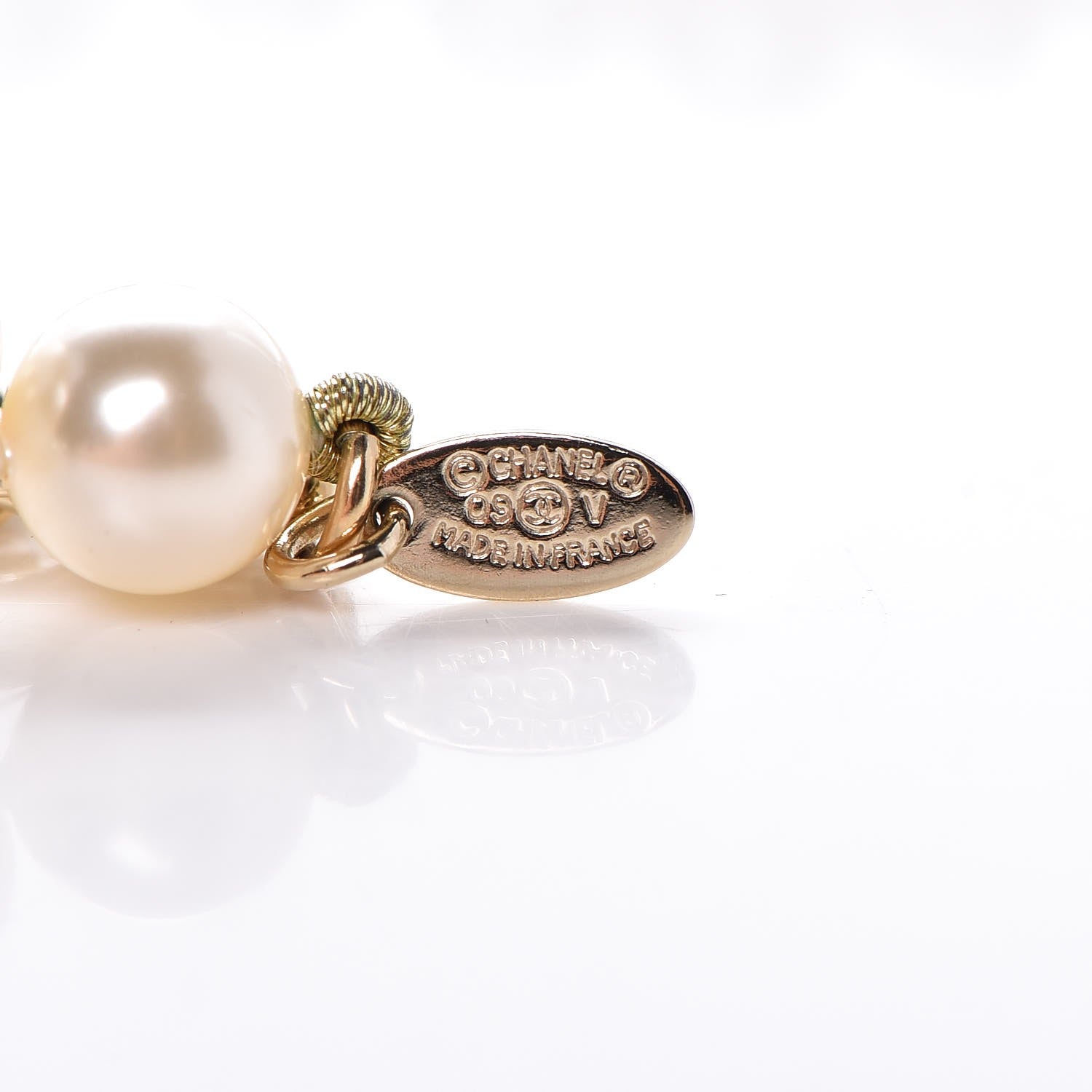 Chanel Graduated Pearl CC Long Necklace Gold 6 of 7