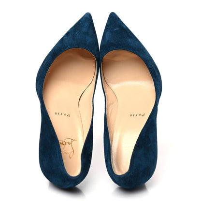 Christian Louboutin Veau Velours Pigalle Follies 100 Pumps 39 Blue Khol 2 of 10