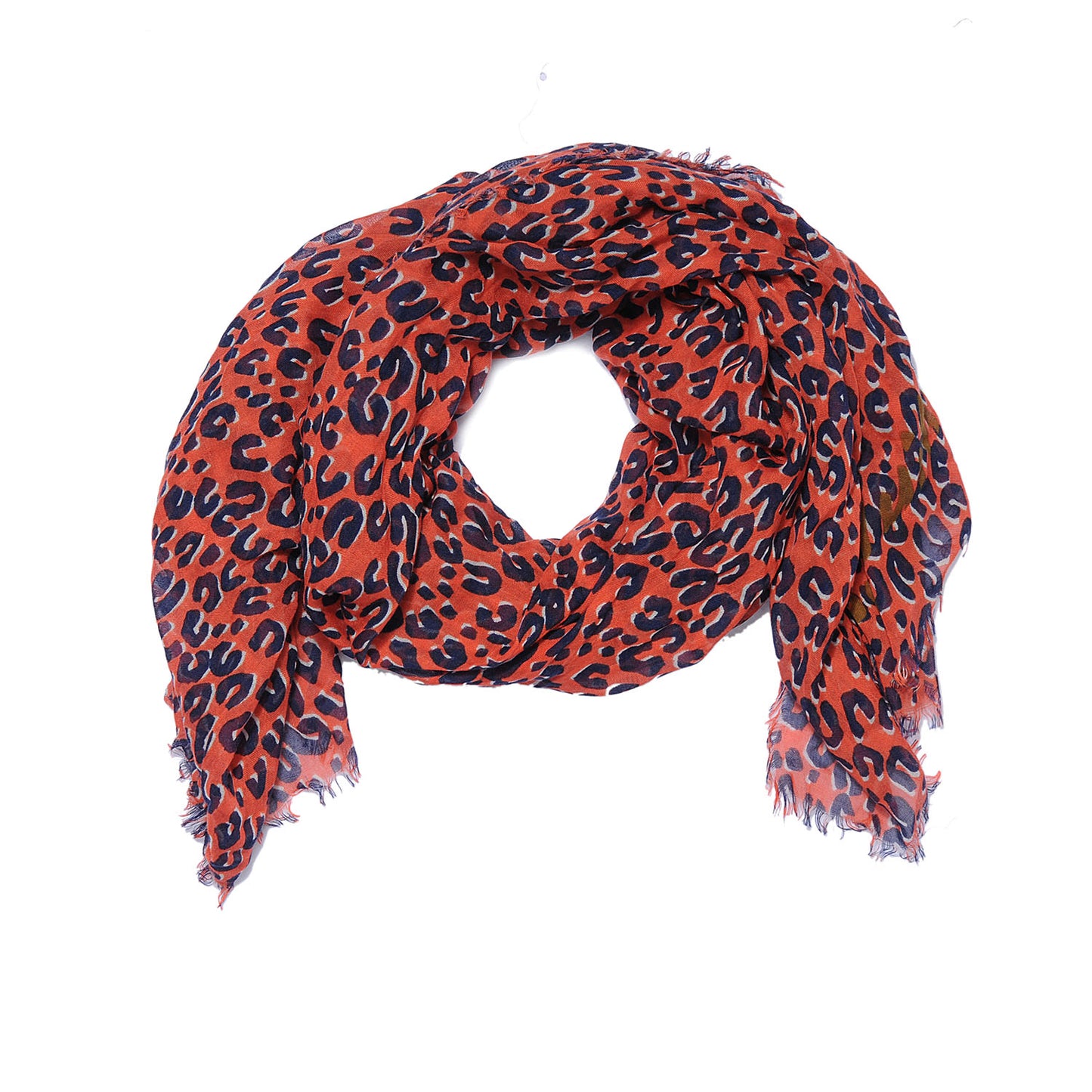 Cashmere Silk Leopard Stole Rouge