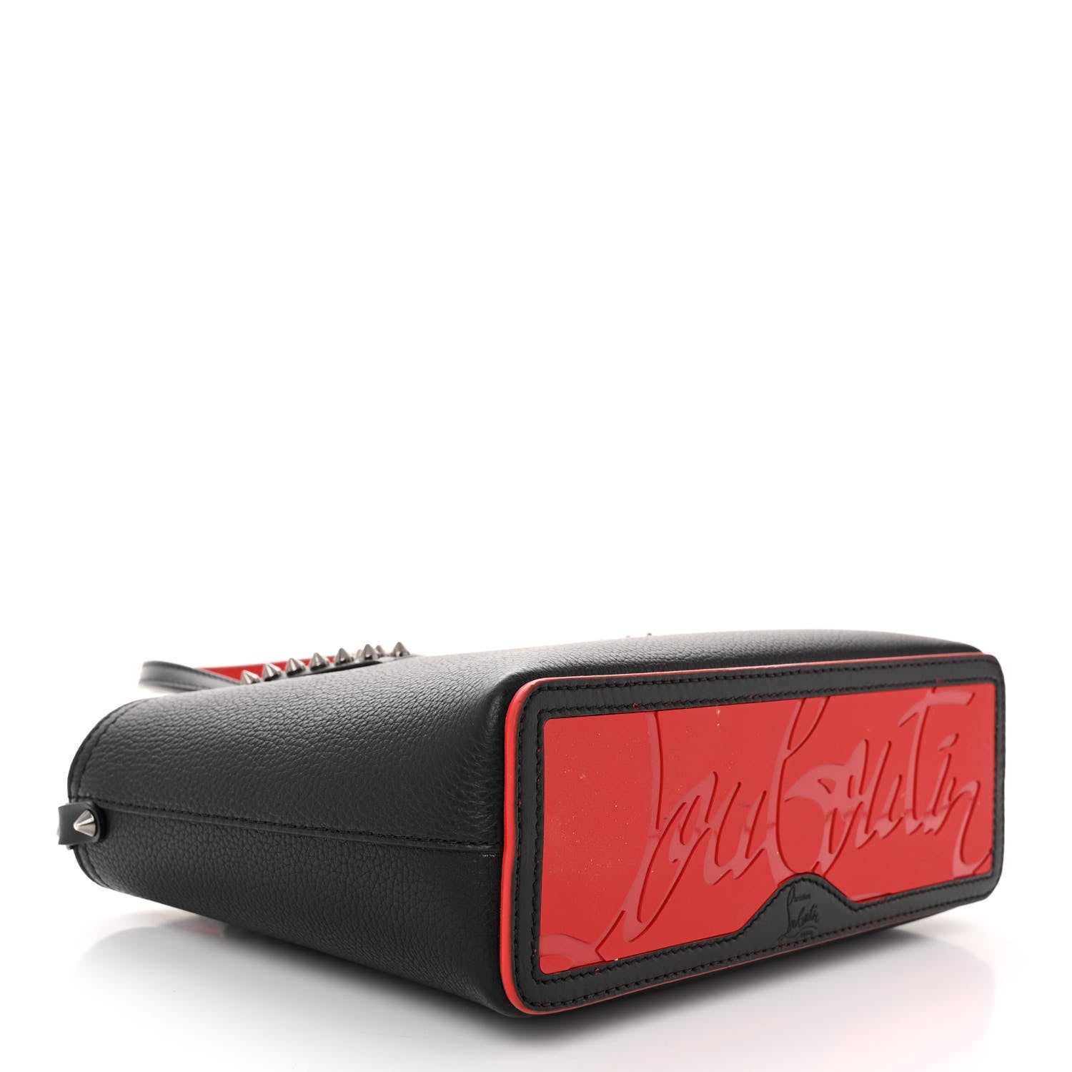 Christian Louboutin Calfskin Spikes Mini East West Cabata Tote Black 4 of 11