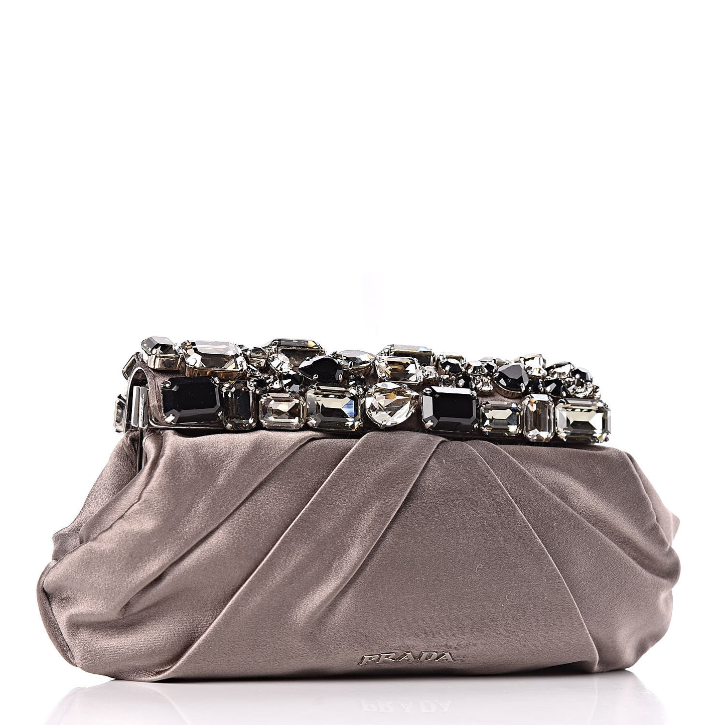Satin Crystal Clutch Fumo