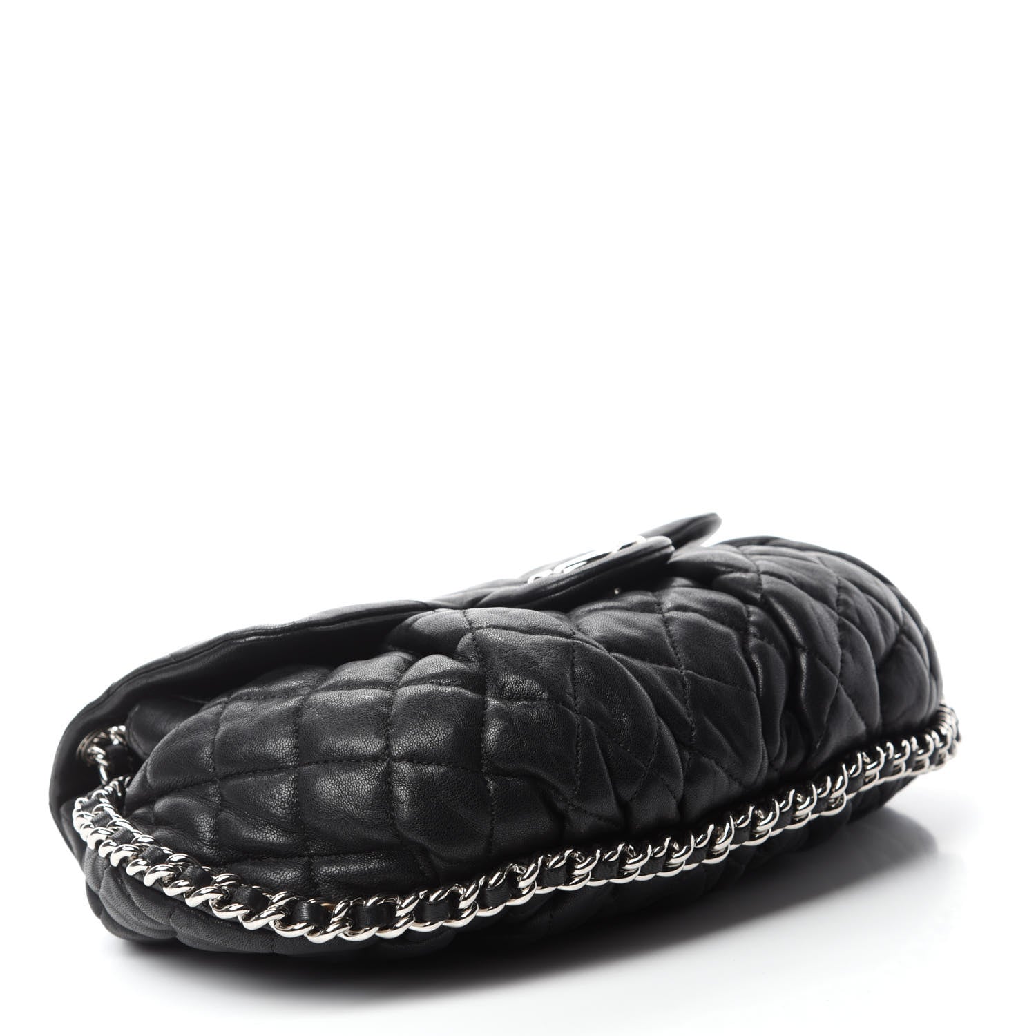 Chanel Washed Lambskin Quilted Mini Chain Around Flap Black 4 of 13