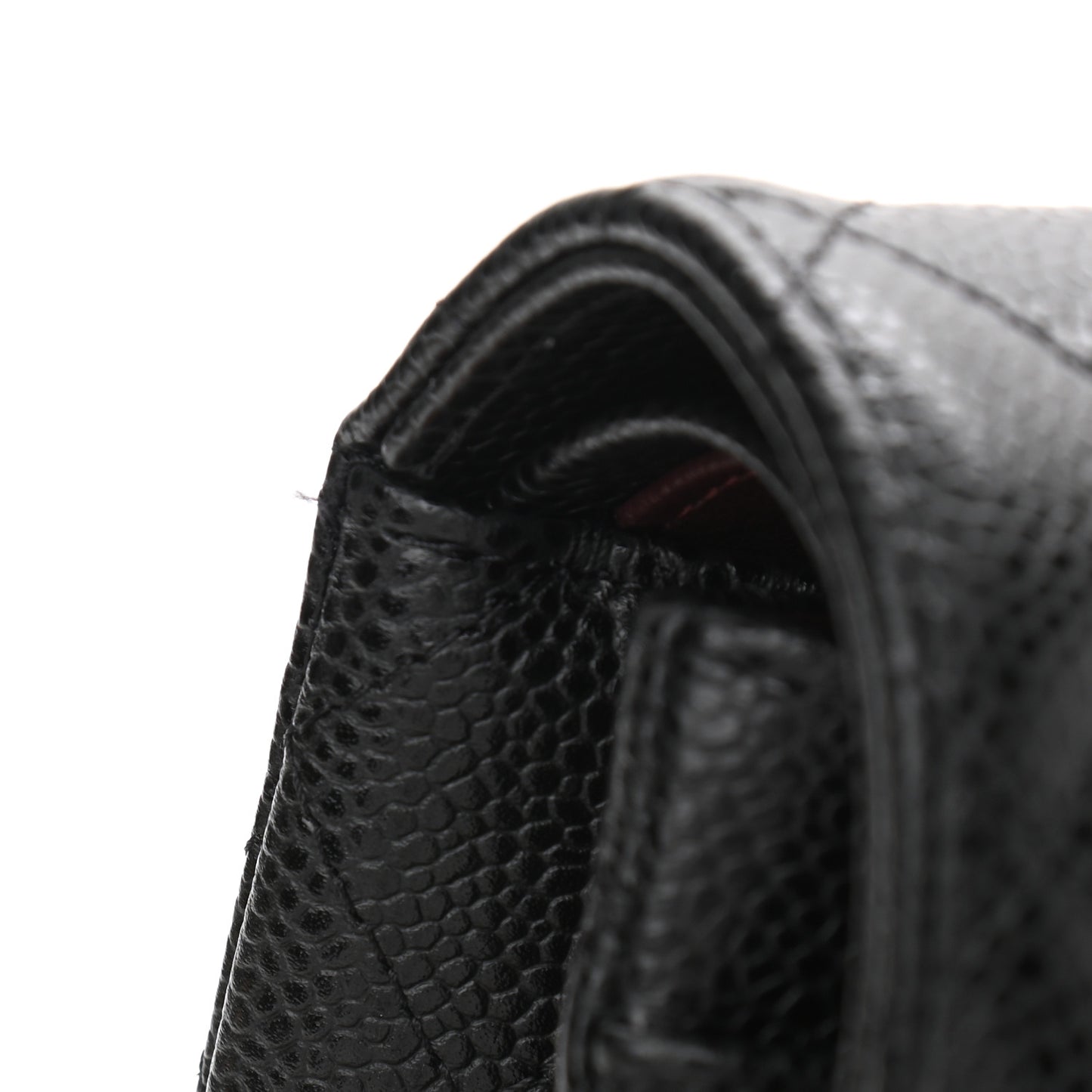Caviar Quilted Small Double Flap Black