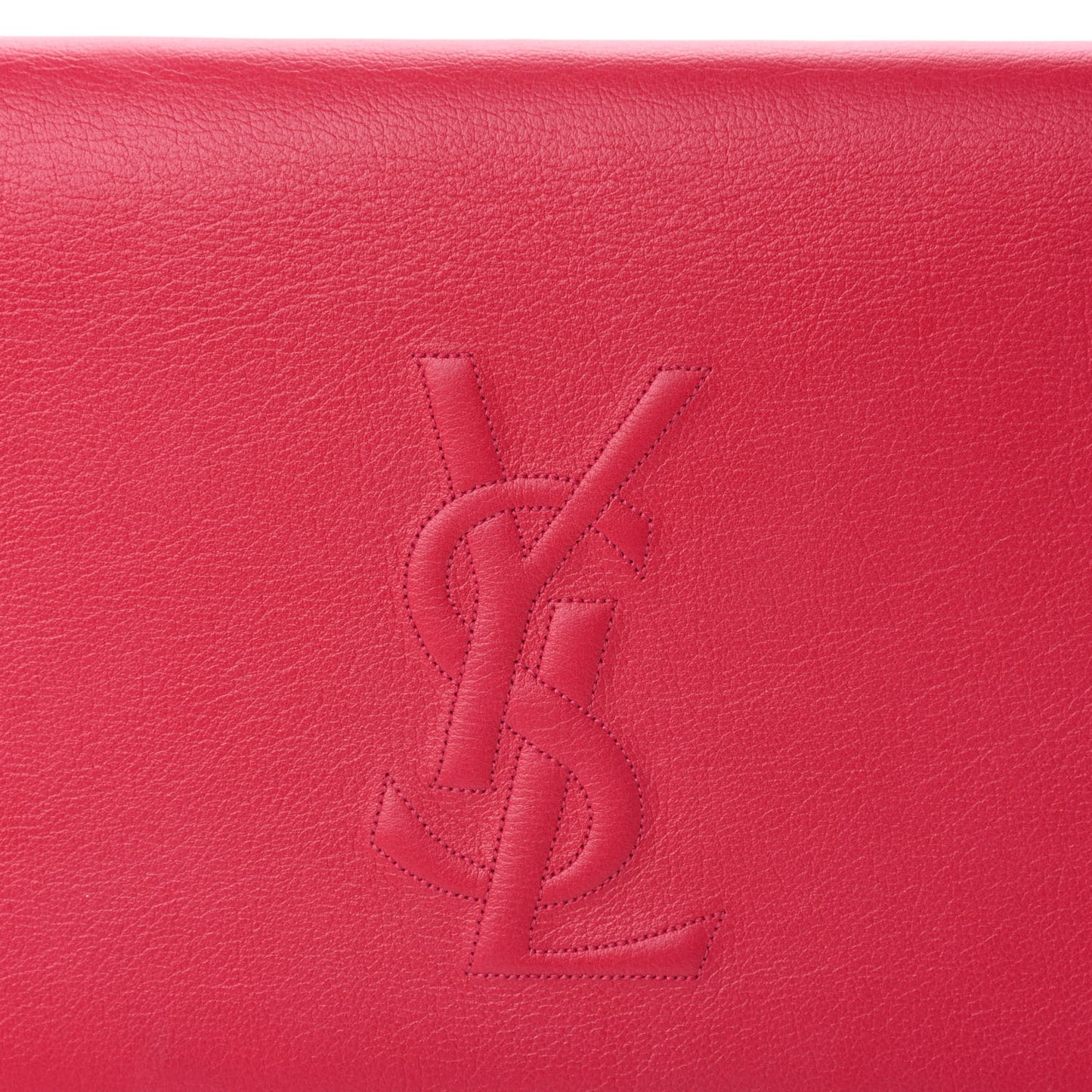 Calfskin Monogram Large Belle De Jour Clutch Lipstick Fuchsia
