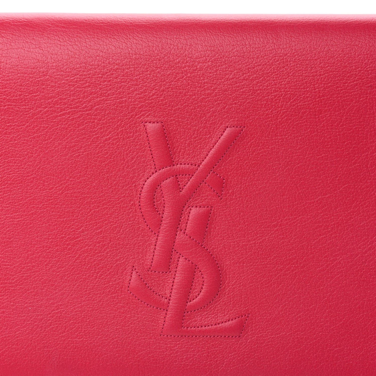 Saint Laurent Calfskin Monogram Large Belle De Jour Clutch Lipstick Fuchsia 8 of 8