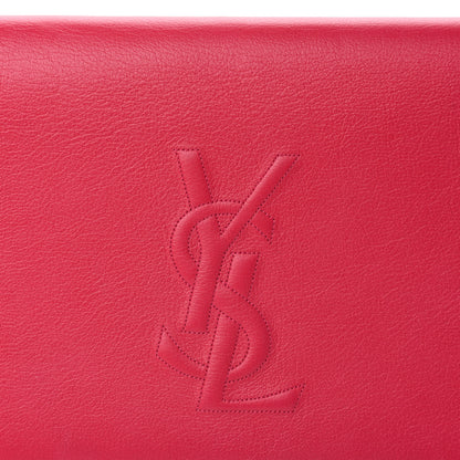 Saint Laurent Calfskin Monogram Large Belle De Jour Clutch Lipstick Fuchsia 8 of 8