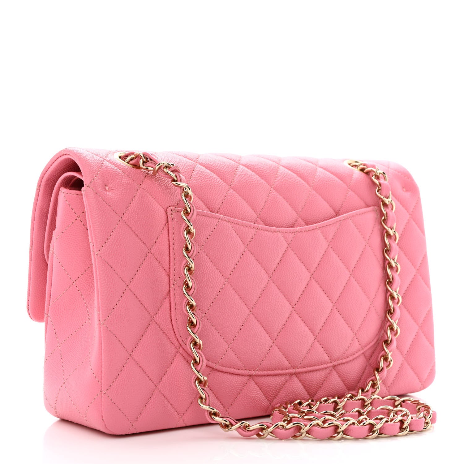 Chanel Caviar Quilted Medium Double Flap Pink 3 of 10