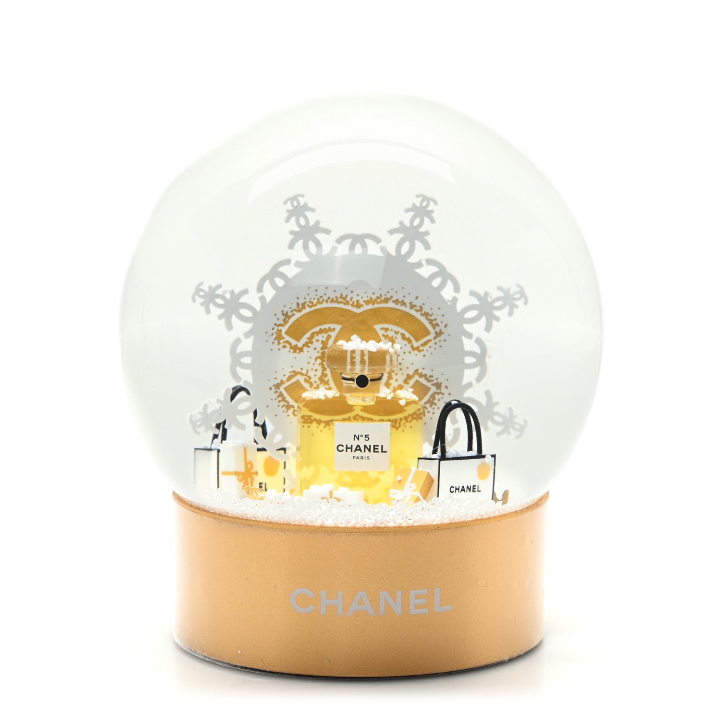 Glass N°5 Perfume Bottle Snow Globe