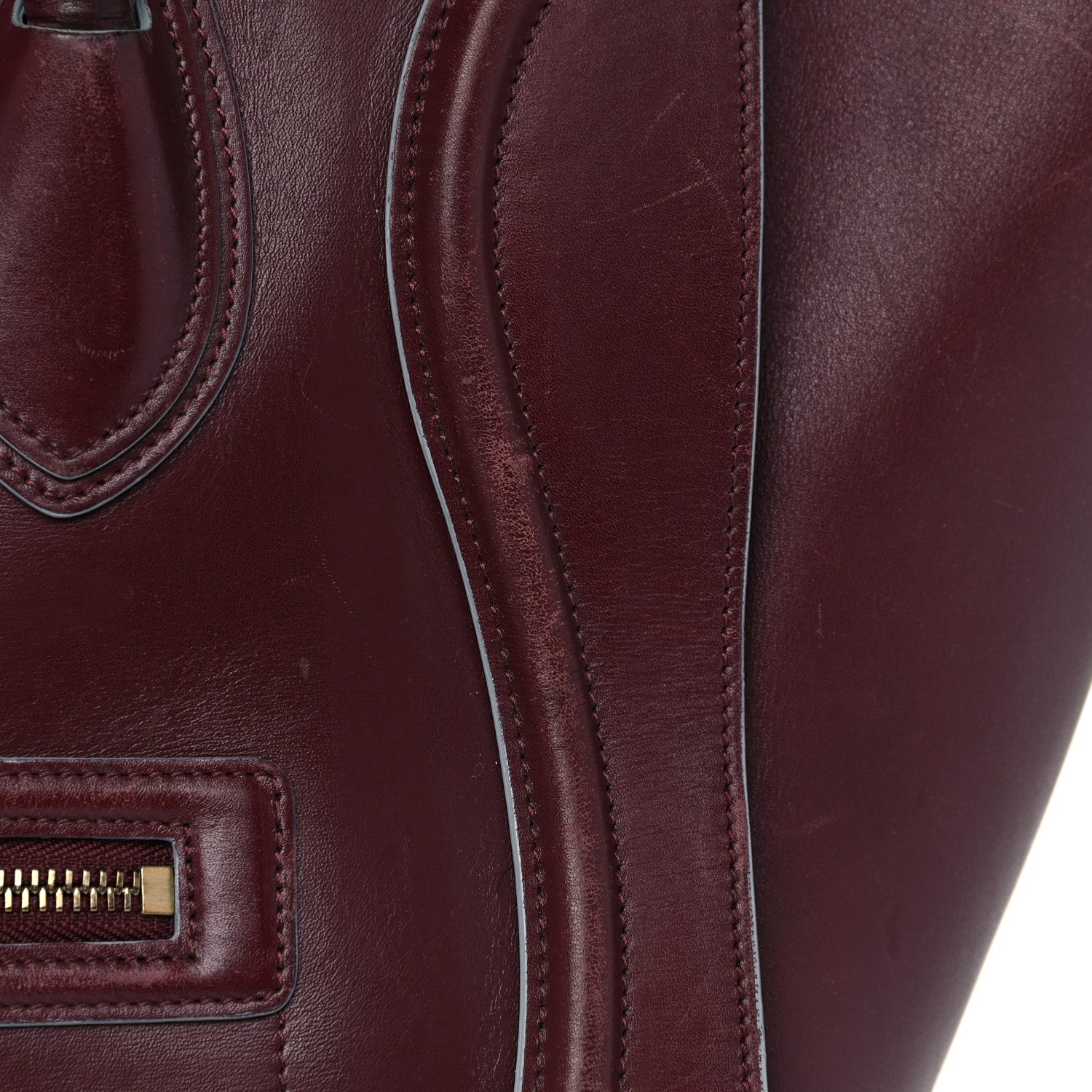 Celine Palmelato Mini Luggage Burgundy Azur Blue 25 of 33