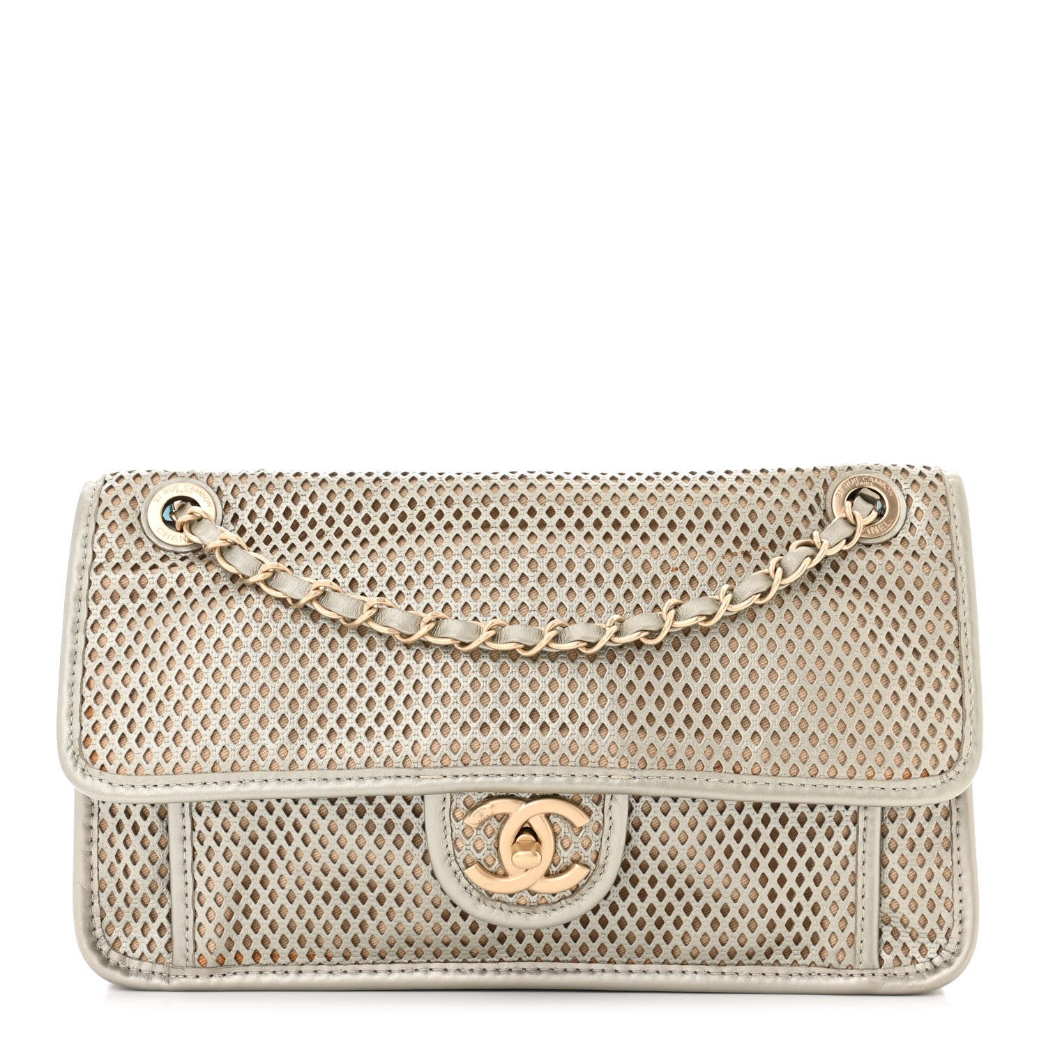 Chanel Perforated Calfskin Large Up In The Air Flap Light Gold 1 of 11