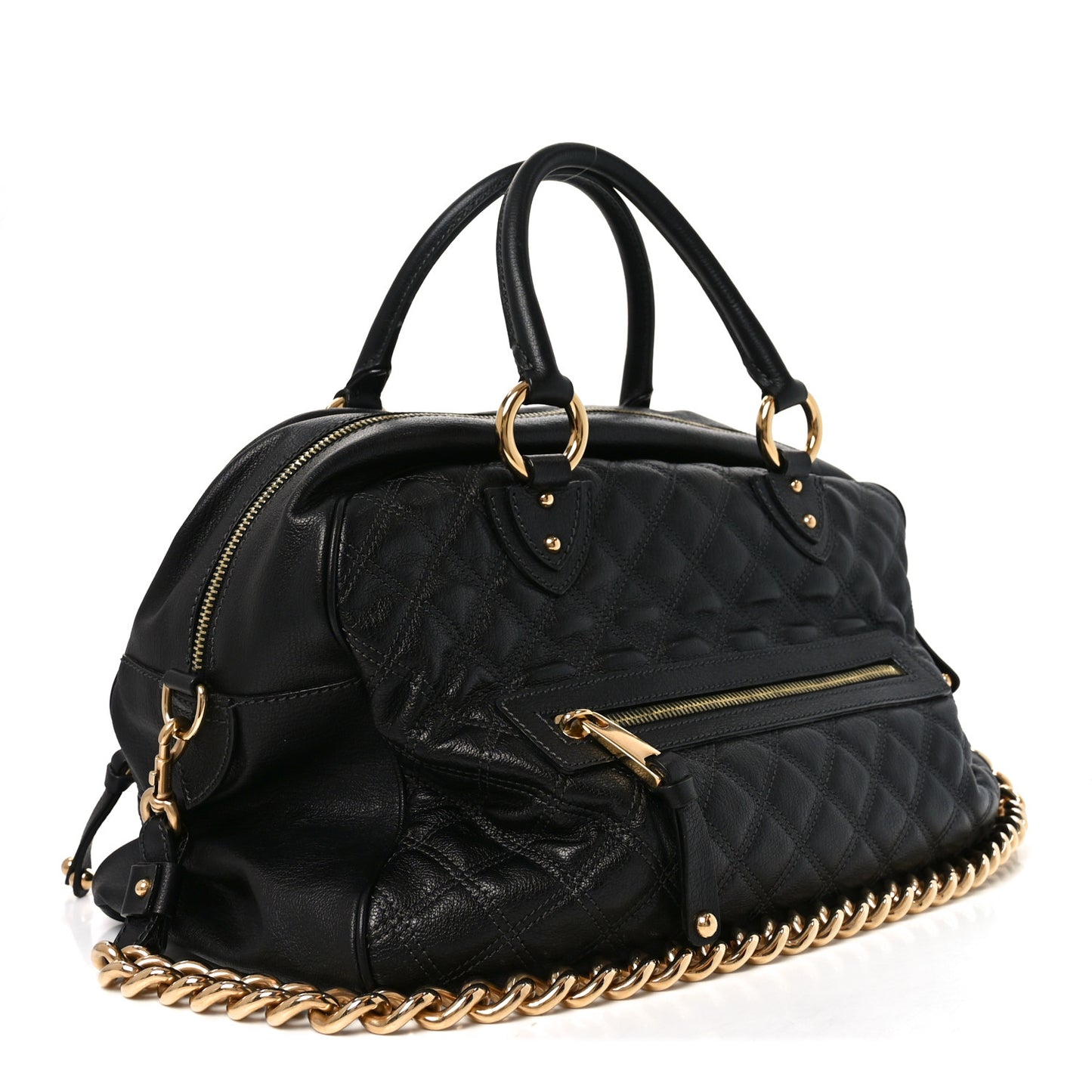 Calfskin Quilted Dita Duffle Bag Black