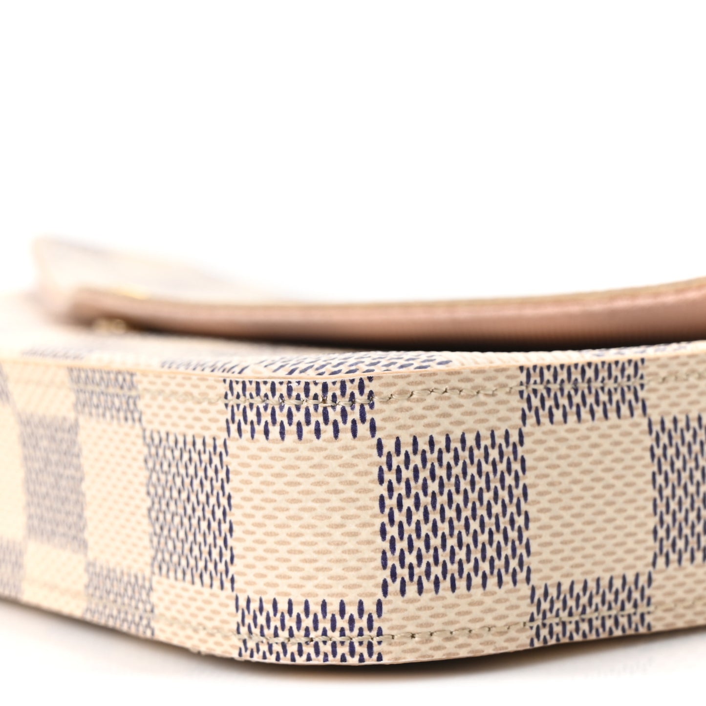 Damier Azur Pochette Felicie Chain Wallet Rose Ballerine