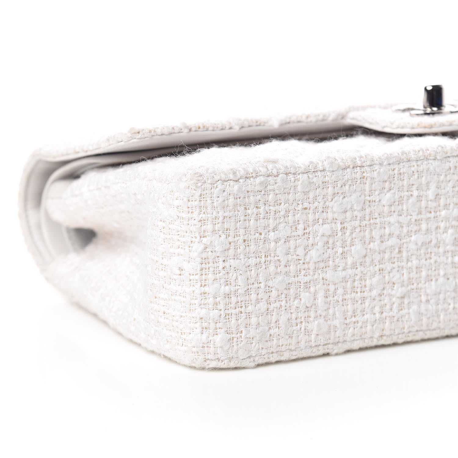 Chanel Tweed Medium Double Flap White 10 of 12