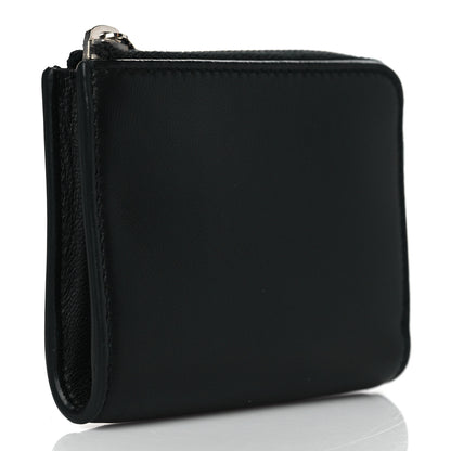 Balenciaga Calfskin Perforated Logo Zip Compact Wallet Black 3 of 9