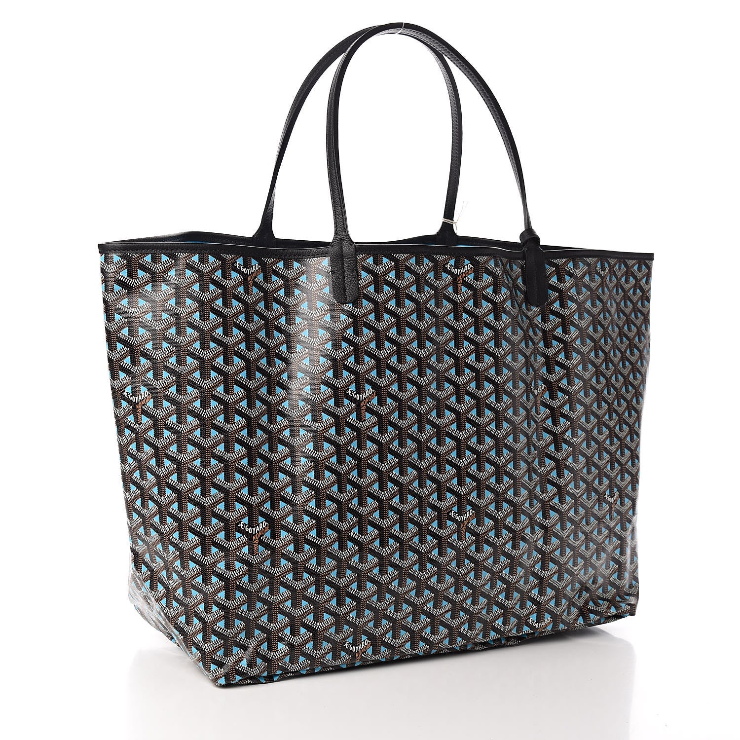 Goyard Goyardine Saint Louis Claire Voie GM Black Blue 4 of 10