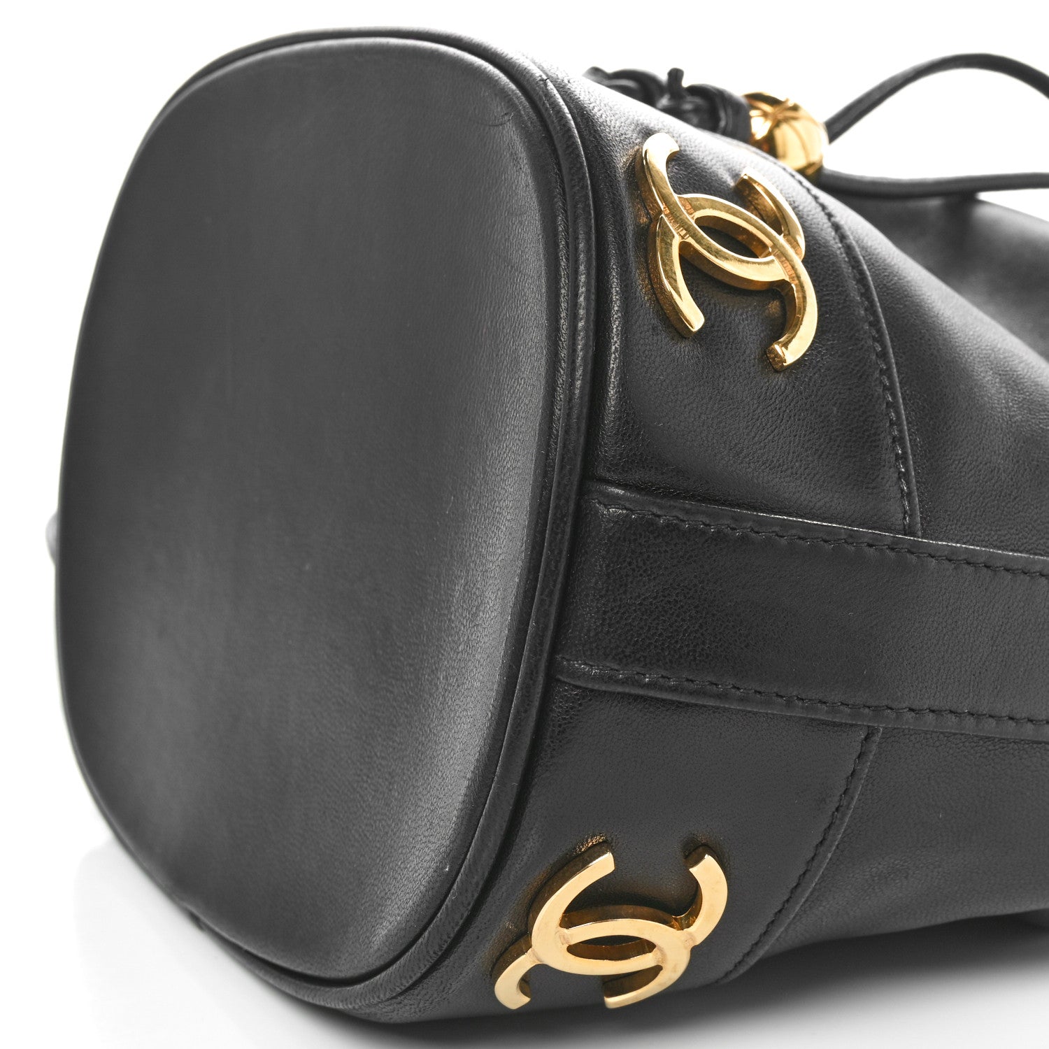 Chanel Lambskin CC Drawstring Shoulder Bag Black 11 of 11