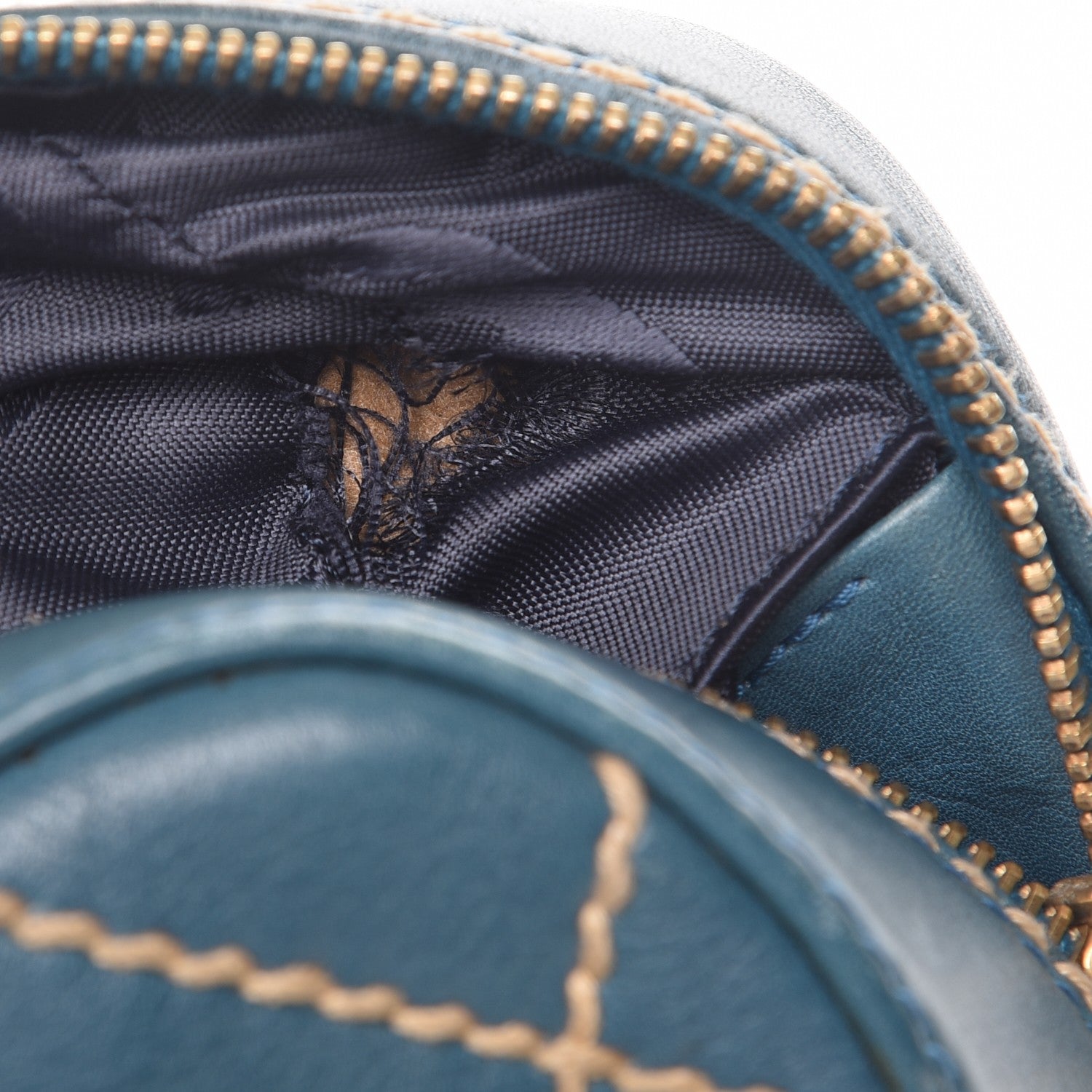 Chanel Calfskin Contrast Stitch Surpique Bowler Blue 7 of 10