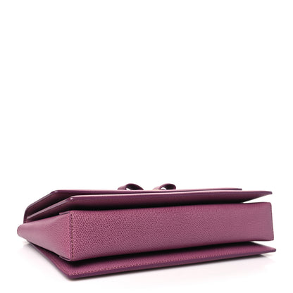 Salvatore Ferragamo Pebble Calfskin Ginny Vara Bow Shoulder Bag Mauve 4 of 11
