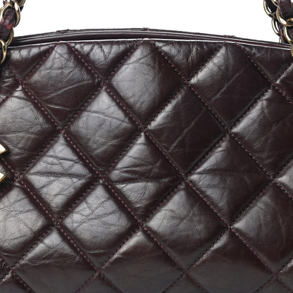 Chanel Aged Calfskin Quilted Medium Just Mademoiselle Bowling Bag Brown 10 of 10