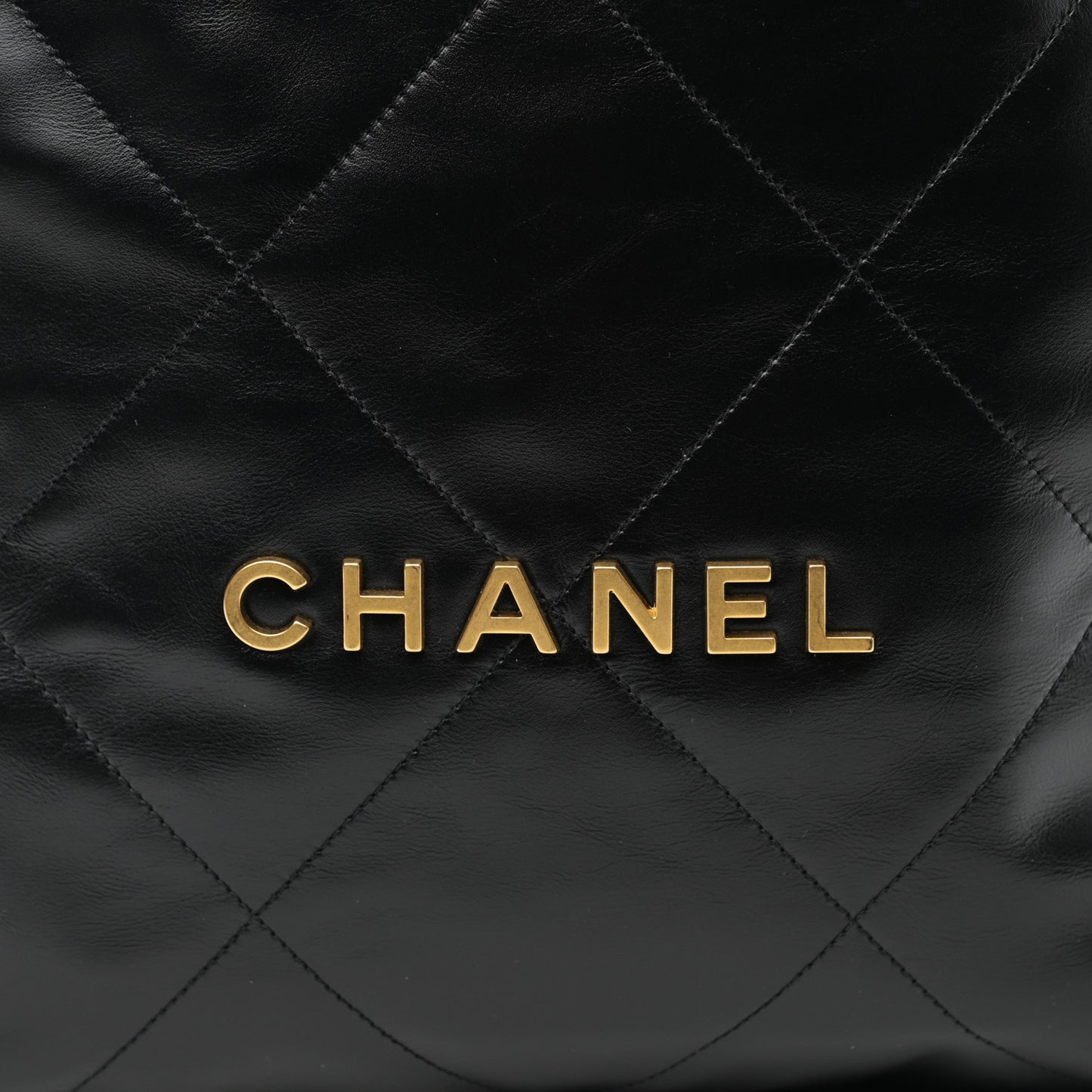 Shiny Calfskin Quilted Small Chanel 22 Black