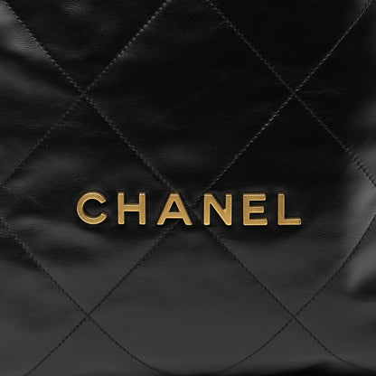 Chanel Shiny Calfskin Quilted Small Chanel 22 Black 9 of 12