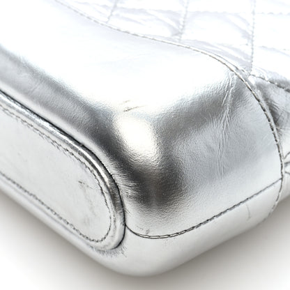 Chanel Metallic Lambskin Calfskin Quilted Small Gabrielle Clutch With Chain Silver 11 of 11