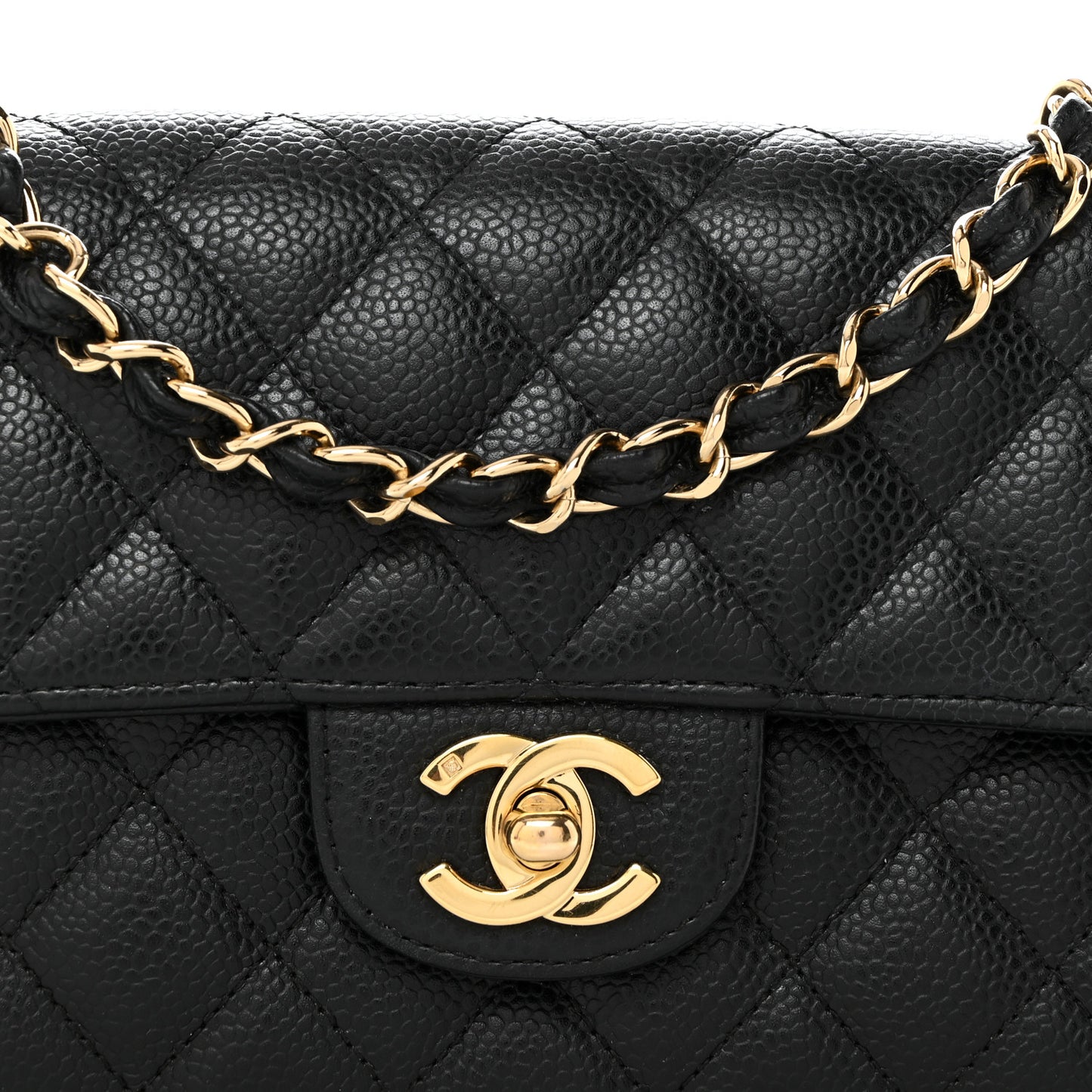 Caviar Quilted East West Flap Black