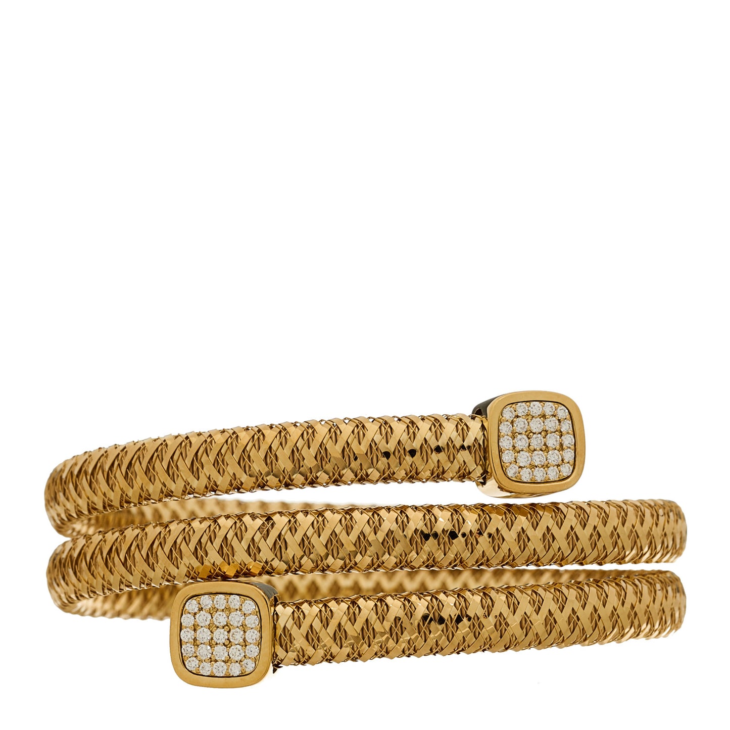 18K Yellow Gold Diamond Primavera Coiled Wrap Bracelet