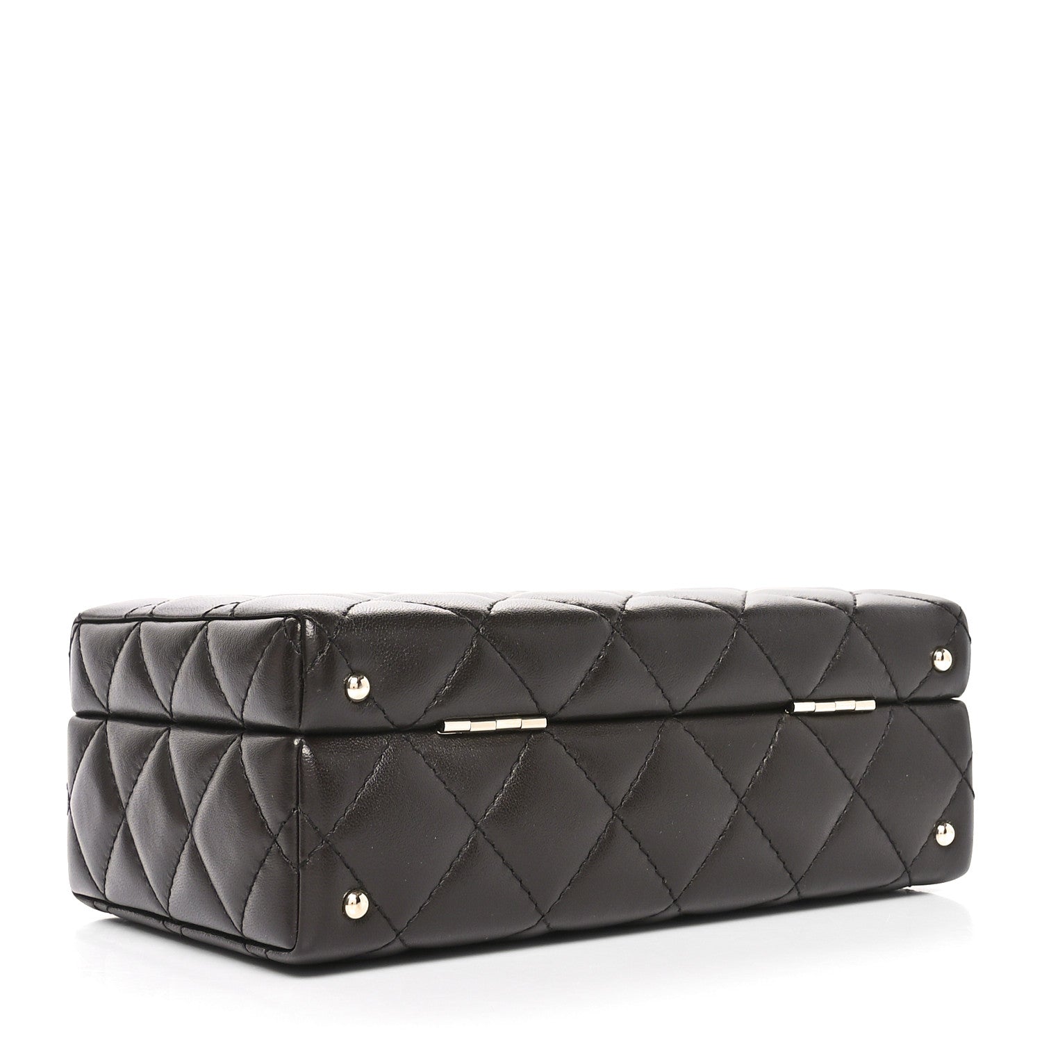 Chanel Lambskin Quilted Small Top Handle Box Bag Dark Brown 4 of 12