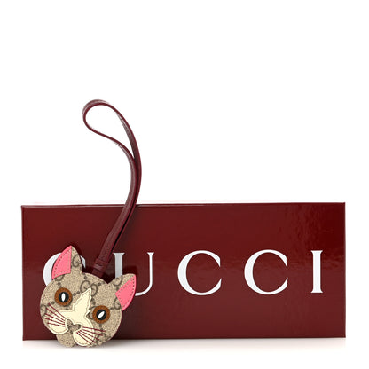 Gucci GG Supreme Monogram Cat Bag Charm 5 of 5