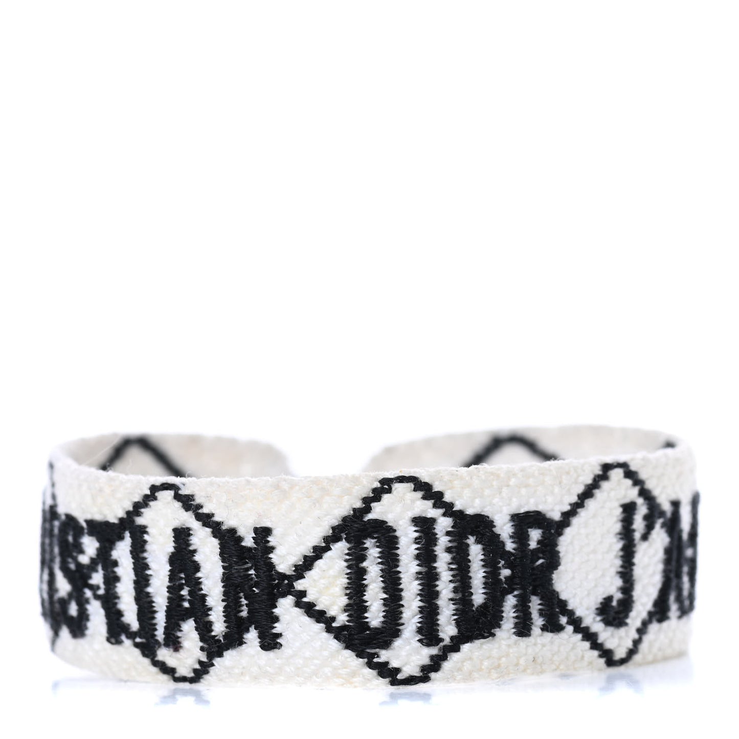 Woven Cotton J'Adior Friendship Bracelet White Black